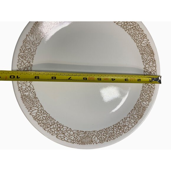 Vintage Corelle Ware Brown Woodland Floral 10 1/4" Dinner Plates White Brown - Picture 5 of 8
